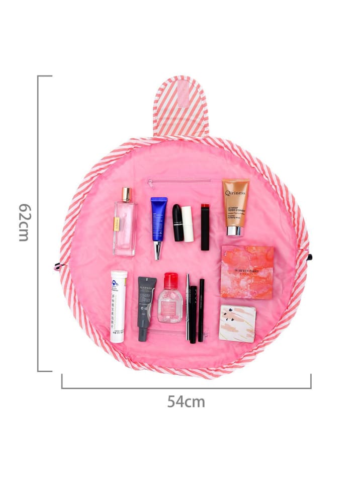 Intirilife One Step Kulturbeutel mit Kordel in ROSA GESTREIFT günstig kaufen onesize