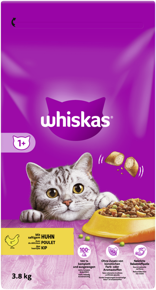 Sheba WHISKAS® Trockenfutter Beutel 1  mit Huhn 3,8kg