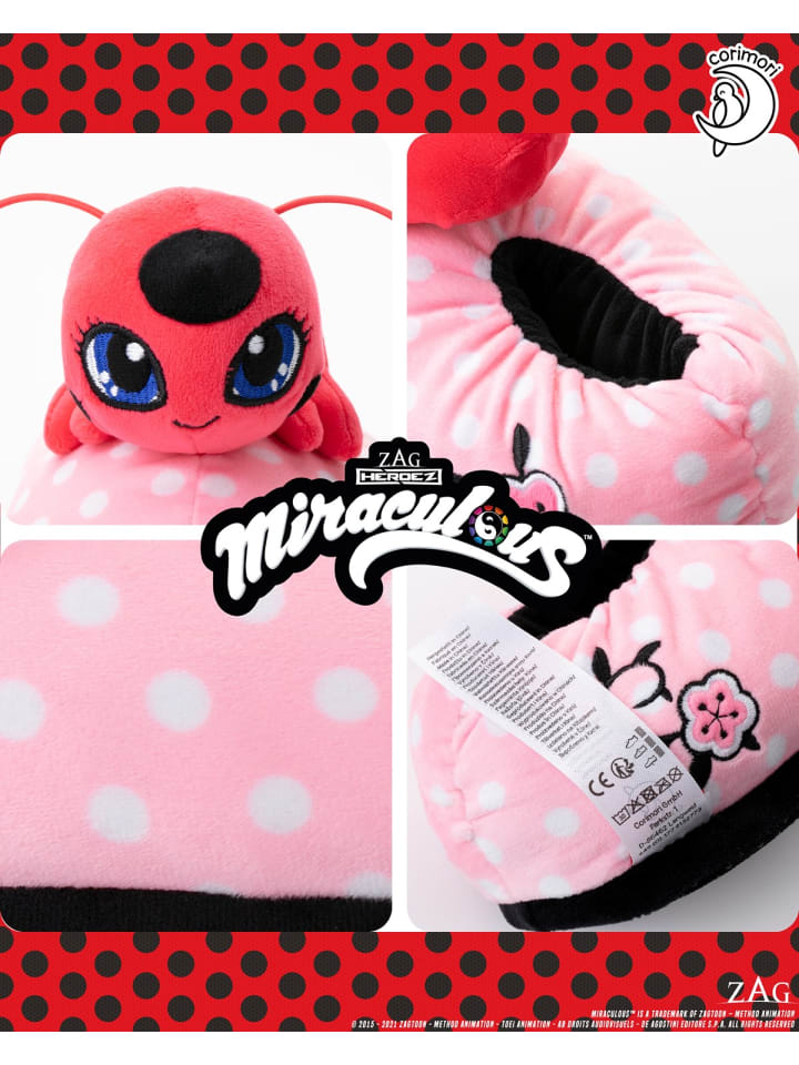 Corimori Hausschuhe Miraculous Ladybug Erwachsene Onesizes 35-44 in Rot günstig kaufen 34-44