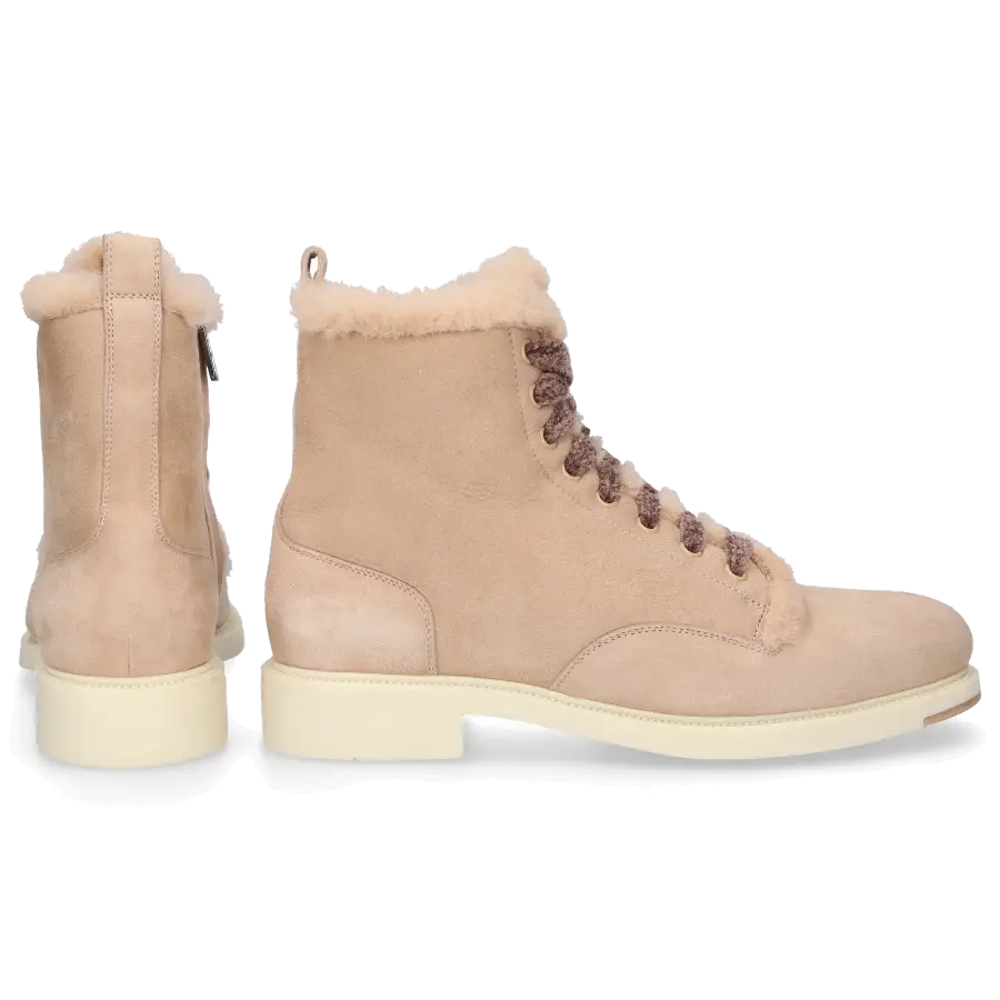 Santoni - Stiefeletten 58384 Veloursleder - beige