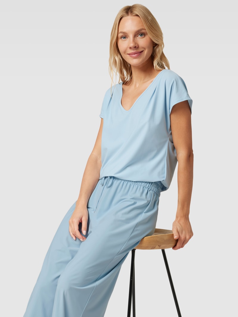 Jumpsuit mit V-Ausschnitt Modell 'JO' in hellblau