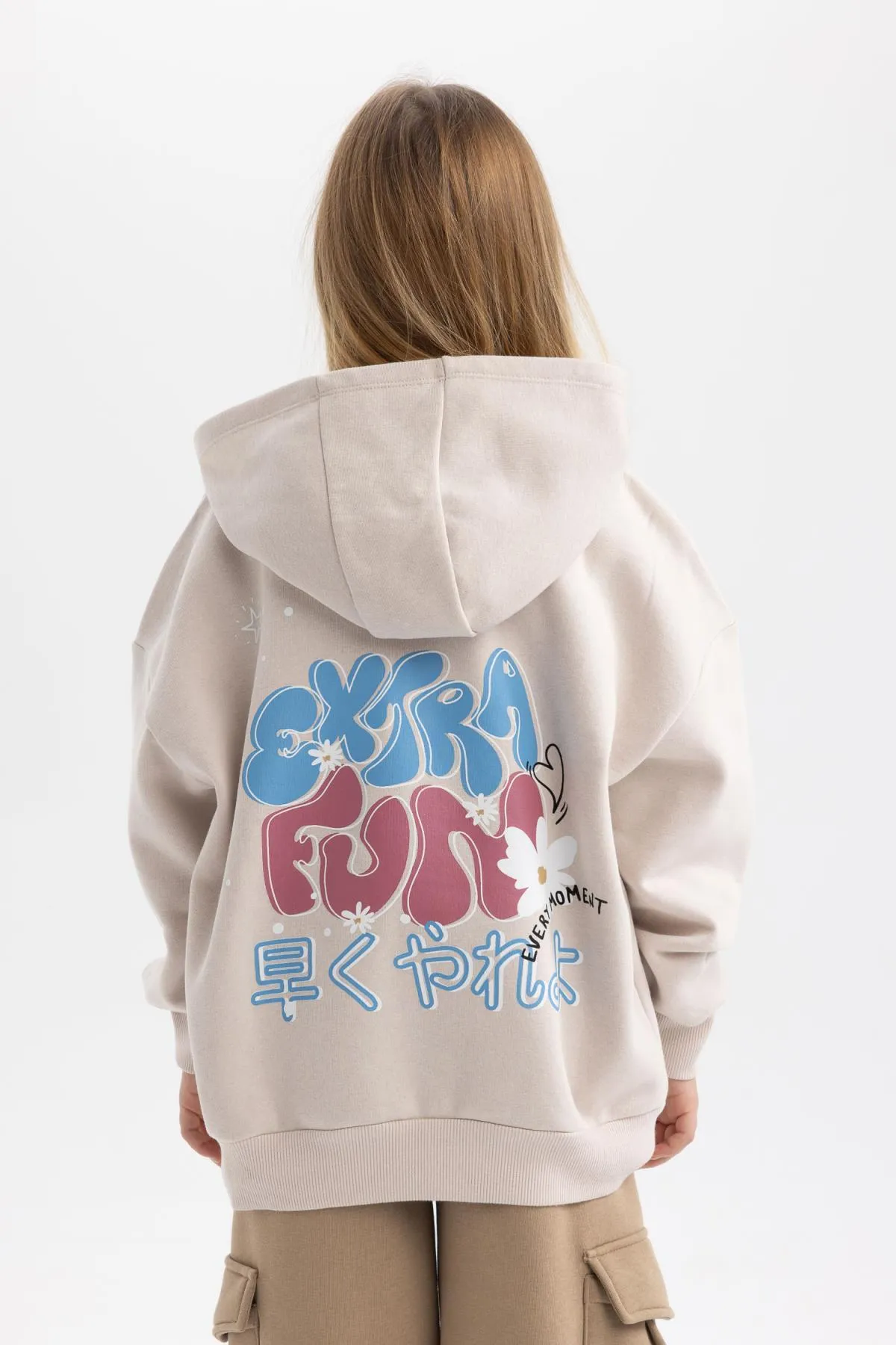 DeFacto  Dickes Kapuzen-Sweatshirt für Mädchen in Oversize-Passform mit weicher, flauschiger Innenseite