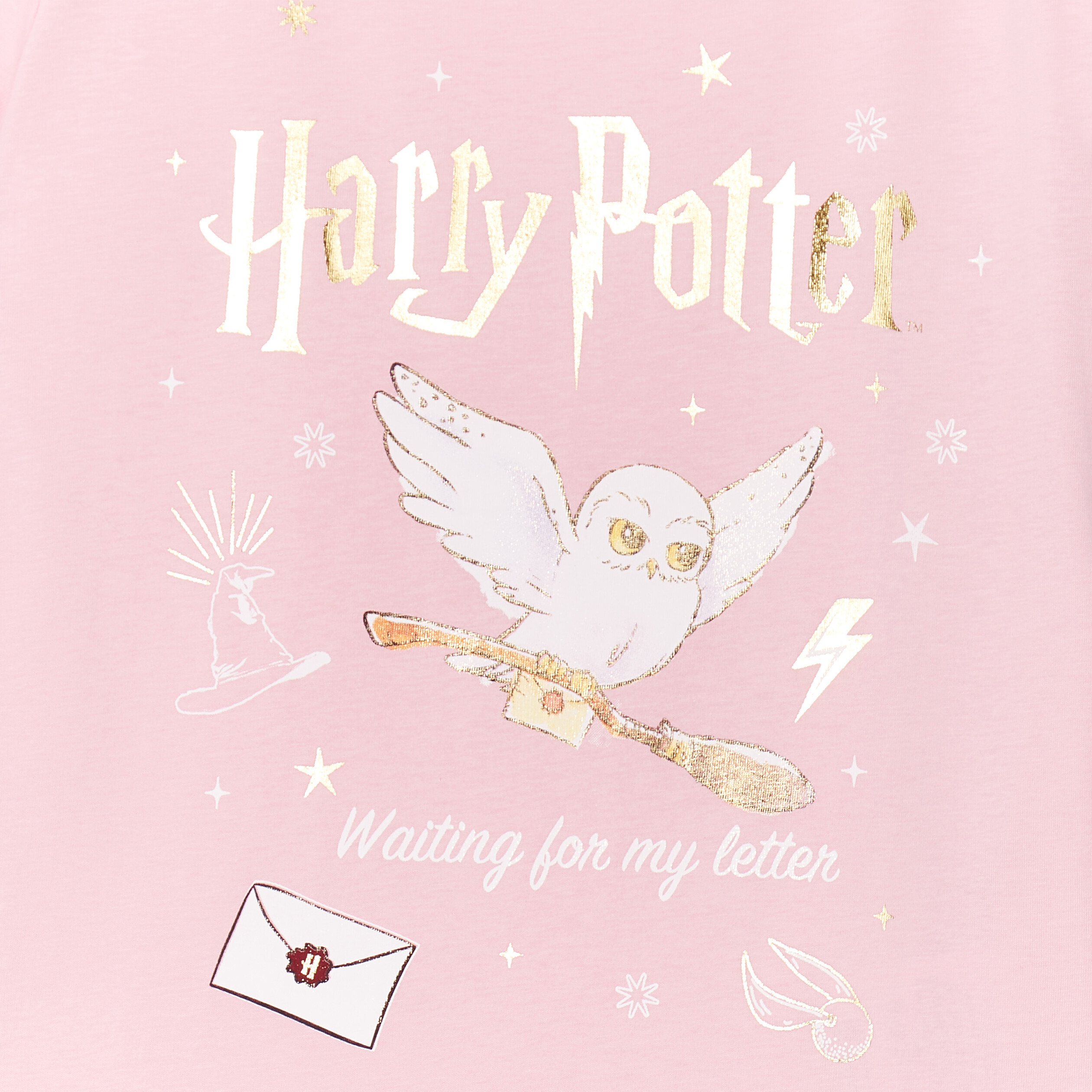 Ensemble pyjama Harry Potter Hedwidge vieux rose fille | La Halle