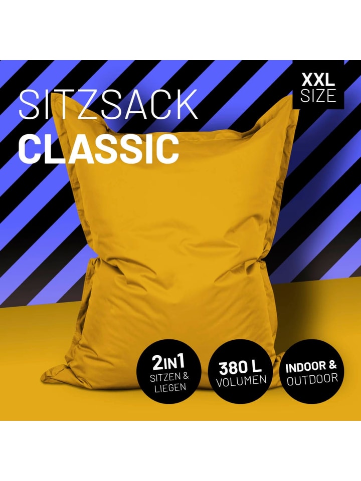Lumaland LUMALAND Sitzsack Classic XXL (380 L) - In- & outdoor - Senfgelb günstig kaufen onesize