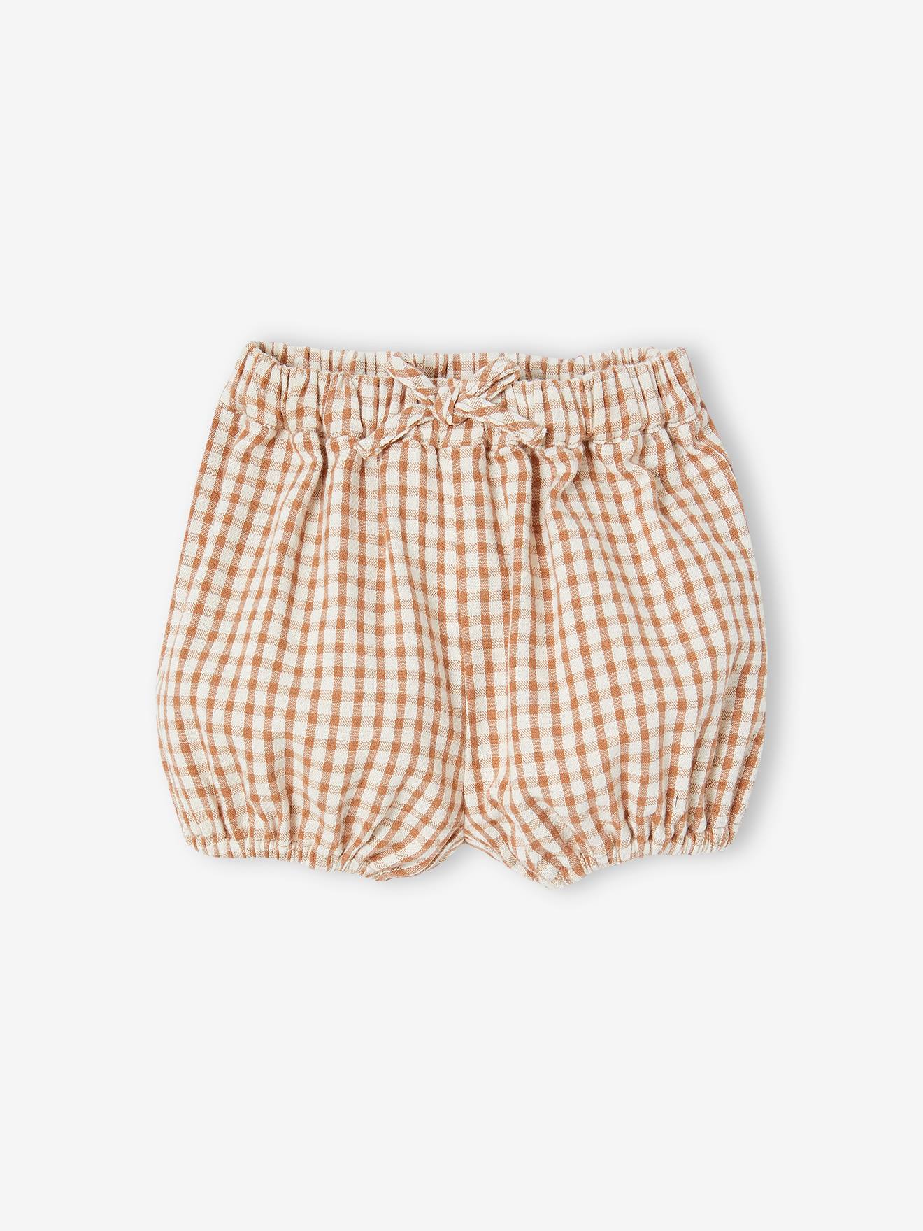 Vertbaudet Mädchen Baby-Set: Kleid, Shorts & Strumpfhose - pekannüsse