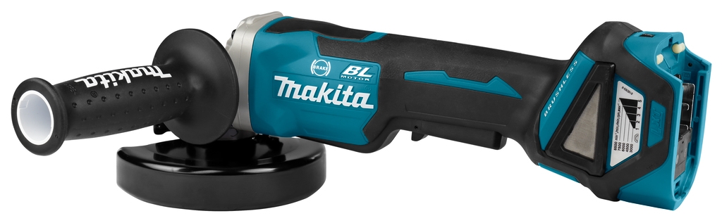 Makita DGA518ZJU 18V kotni brusilnik 125 mm (AWS) z zavoro. v M-boxu brez baterij in polnilnika.