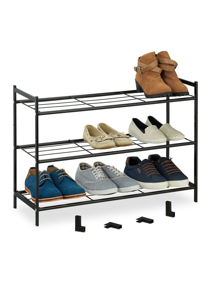 relaxdays Schuhregal in Schwarz - (B)70 x (H)50 x (T)26 cm günstig kaufen onesize