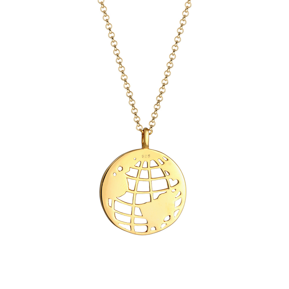 Elli Elli Collier Globe Pendentif Collier Femme - (925/1000) Argent Bijoux