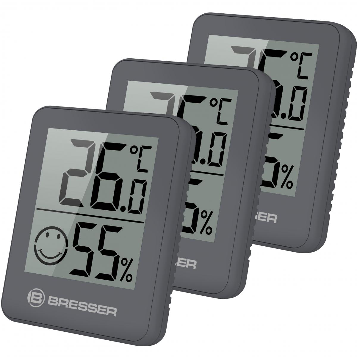 Bresser Temeo Hygro Indicator 3er Set grau
