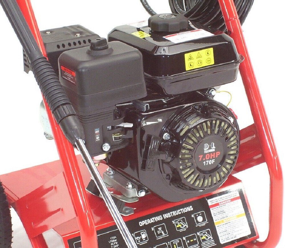 Apex Hochdruckreiniger Benzin Hochdruckreiniger 170 bar 7PS Dampfstrahler 8m 5 Düsen 56028, (1 tlg)