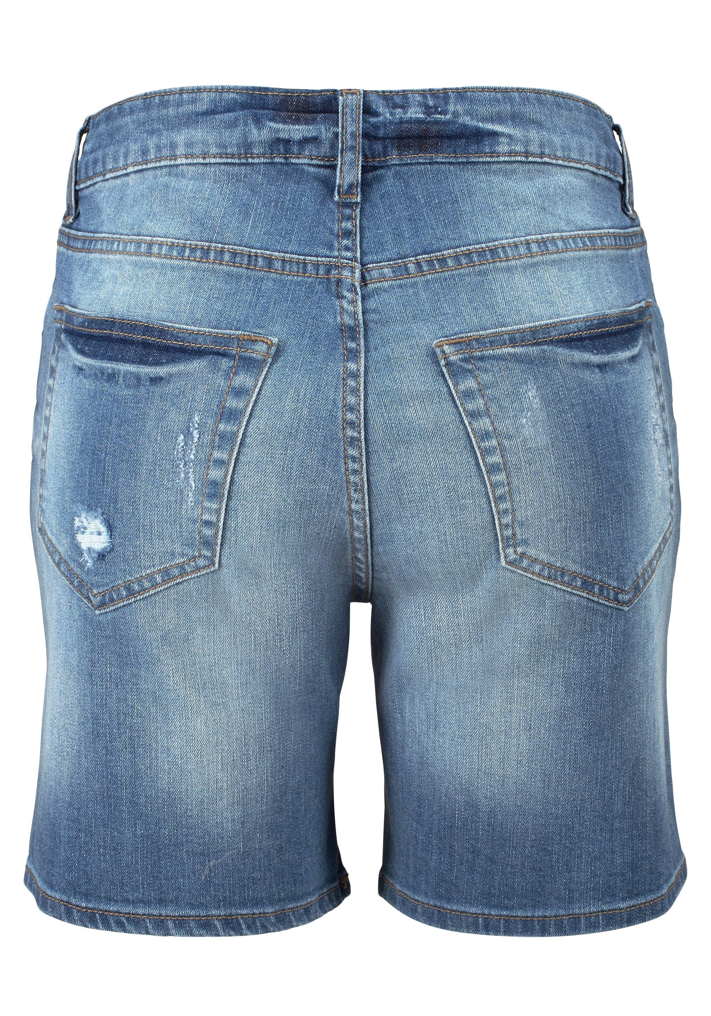 Buffalo Jeansbermudas mit Destroyed-Effekten