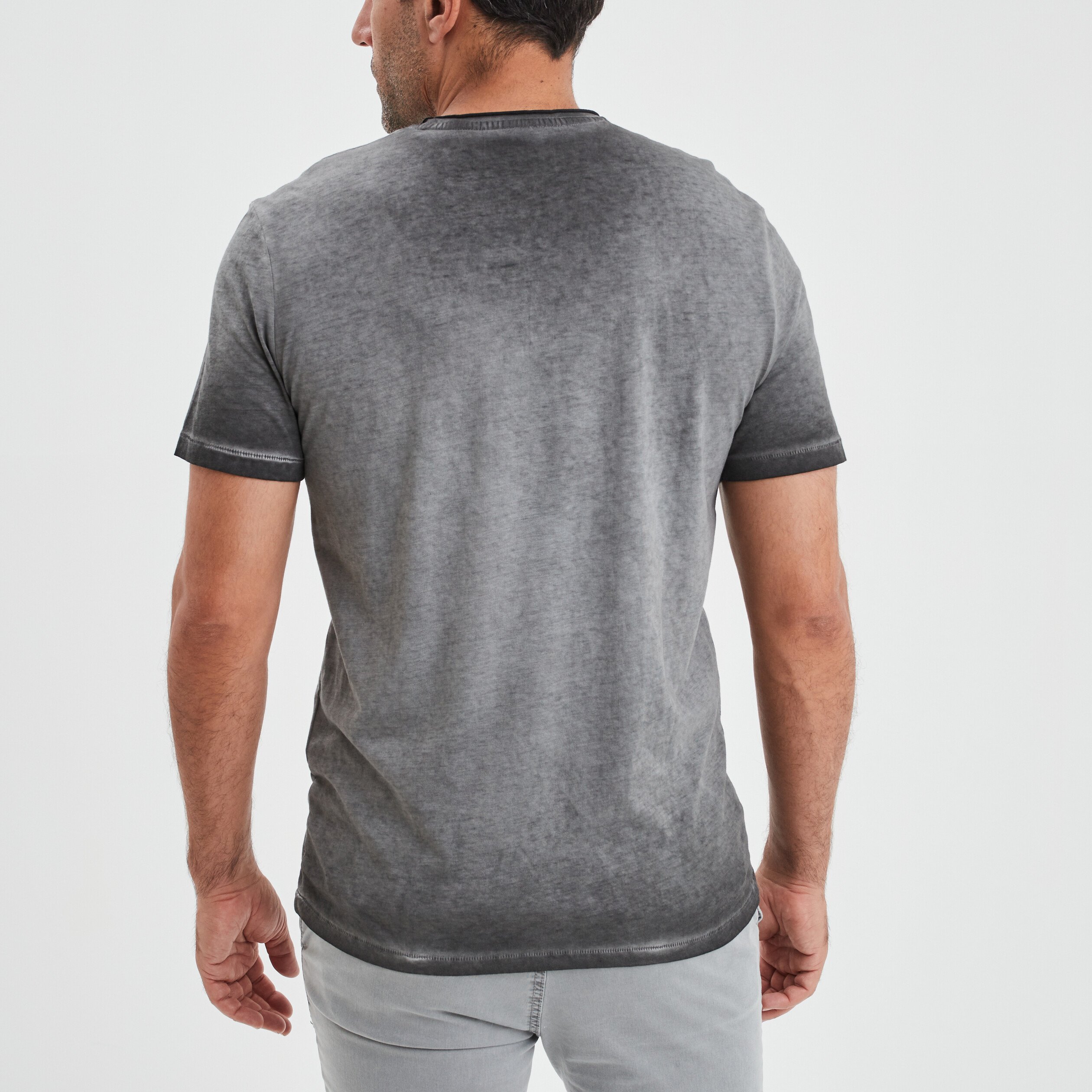 T-shirt col rond manches courtes Liberto gris clair homme | La Halle