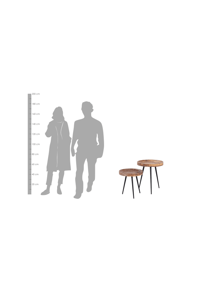 byLiving Beistelltisch AVA aus Mangoholz - (D) 45 x (H) 50 cm günstig kaufen onesize