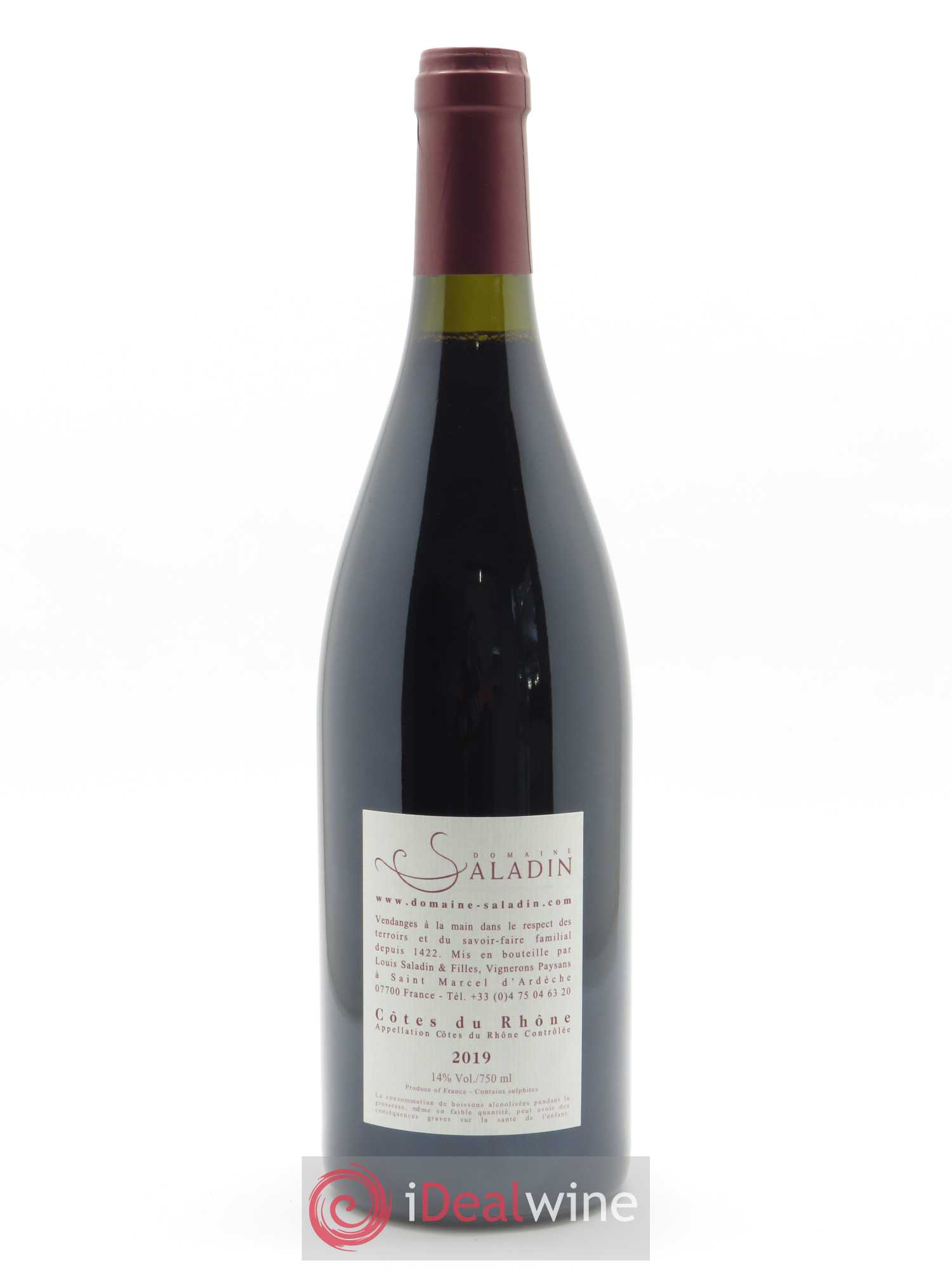 Côtes du Rhône Paul Domaine Saladin  2019 - Lot de 1 Bouteille