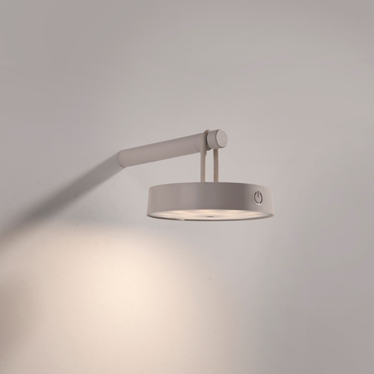 JUST LIGHT Akku Wandleuchte ARMA, 1x LED-Board/1,50Watt/2700Kelvin, IP44, Greige