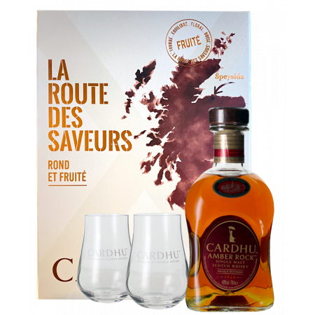 CARDHU AMBER ROCK SINGLE MALT - EN COFFRET 2 VERRES