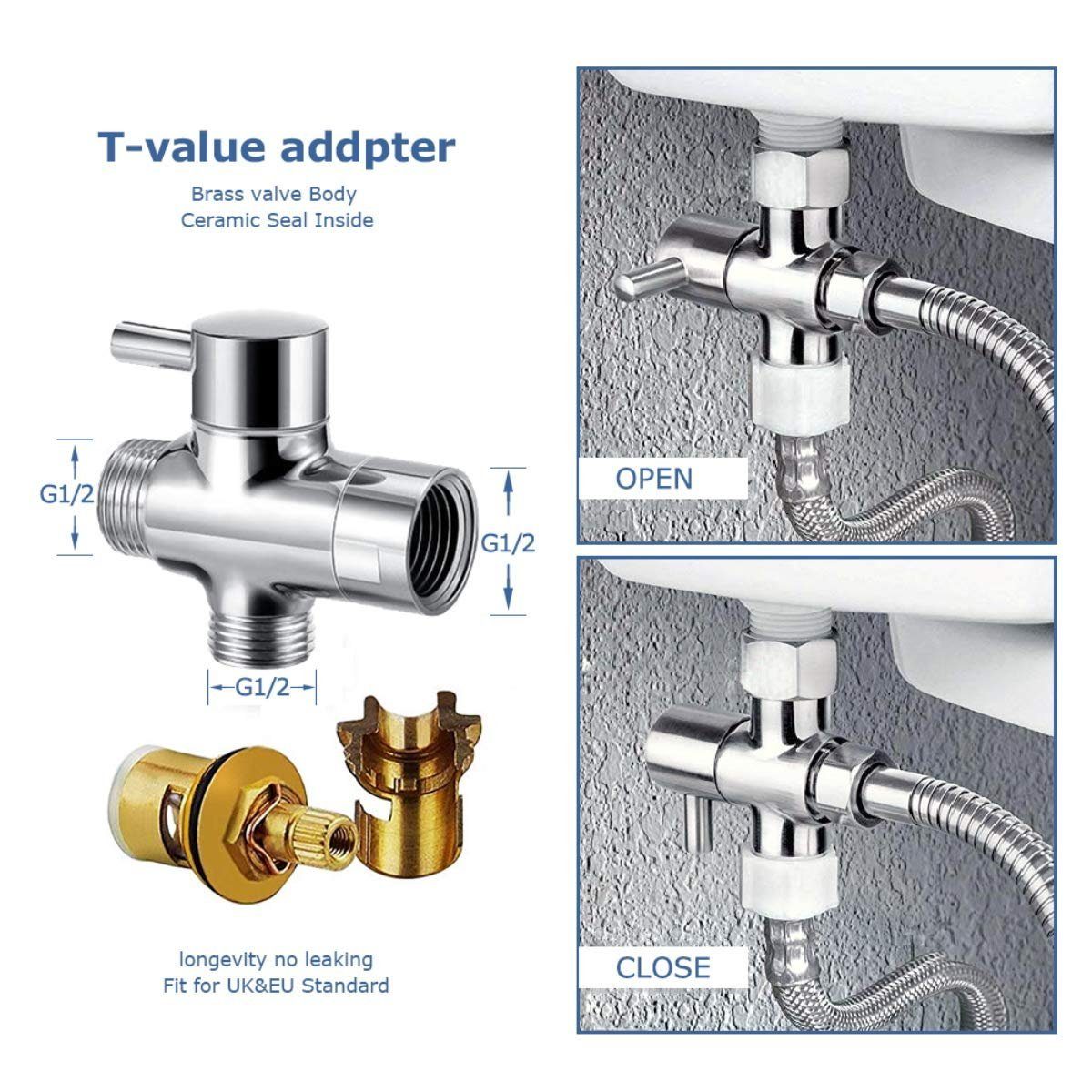 Haiaveng Seitenbrause Bidet Edelstahl-Bidet-Duschkopf und Armaturen
