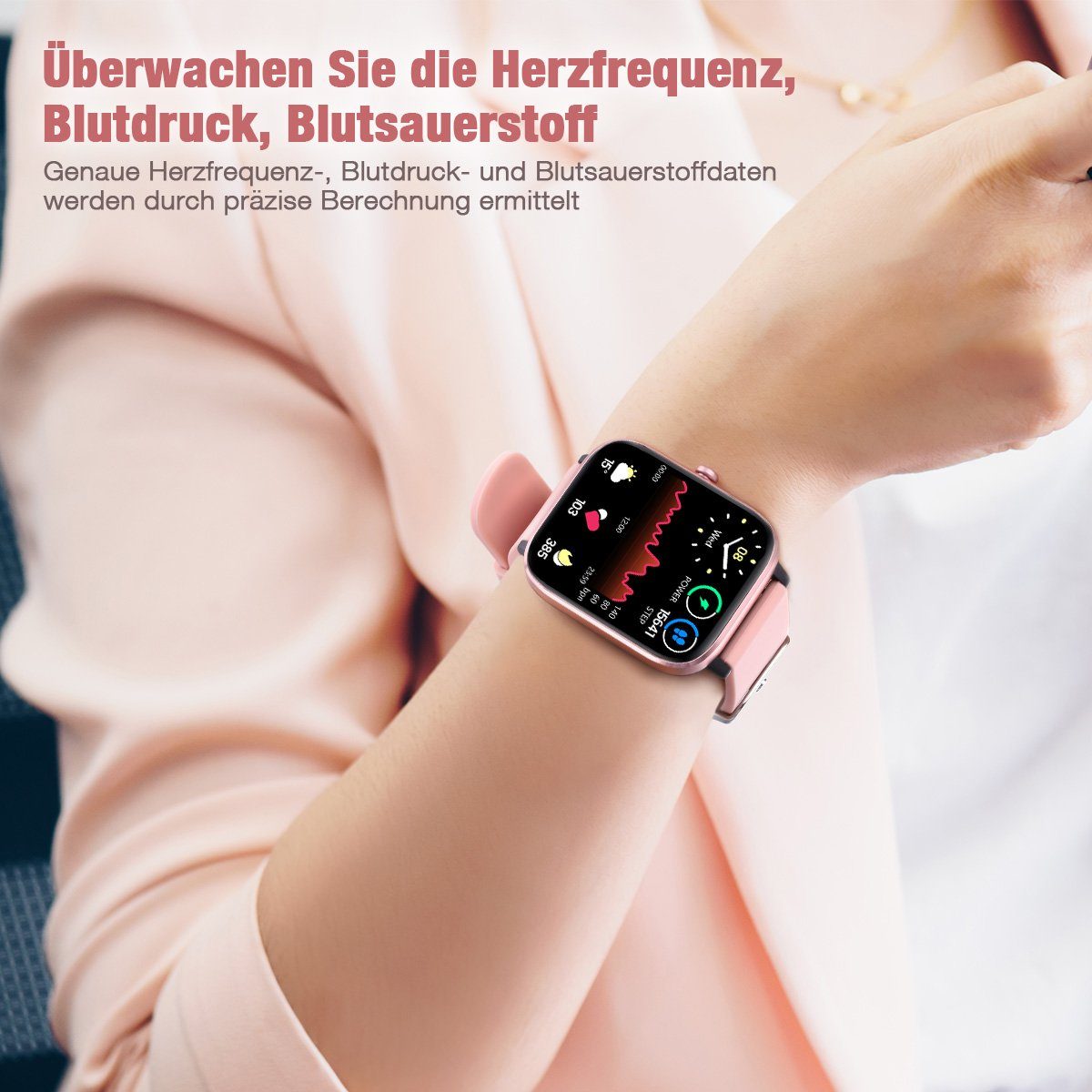ombar SmartWatch Damen Herren mit Bluetooth Anrufe, 1.7