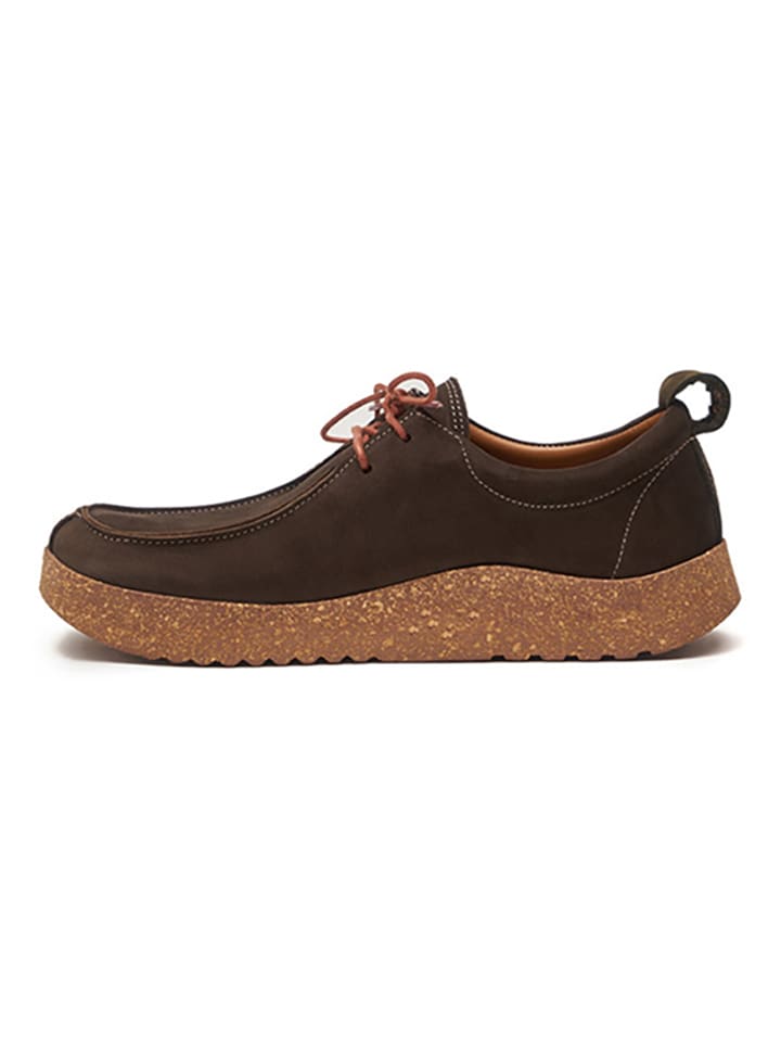 Comfortfusse Leder-Schnürschuhe in Braun günstig kaufen