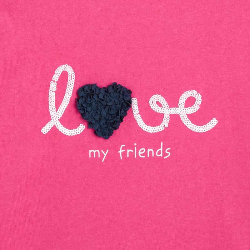 T-shirt à message love rose fille