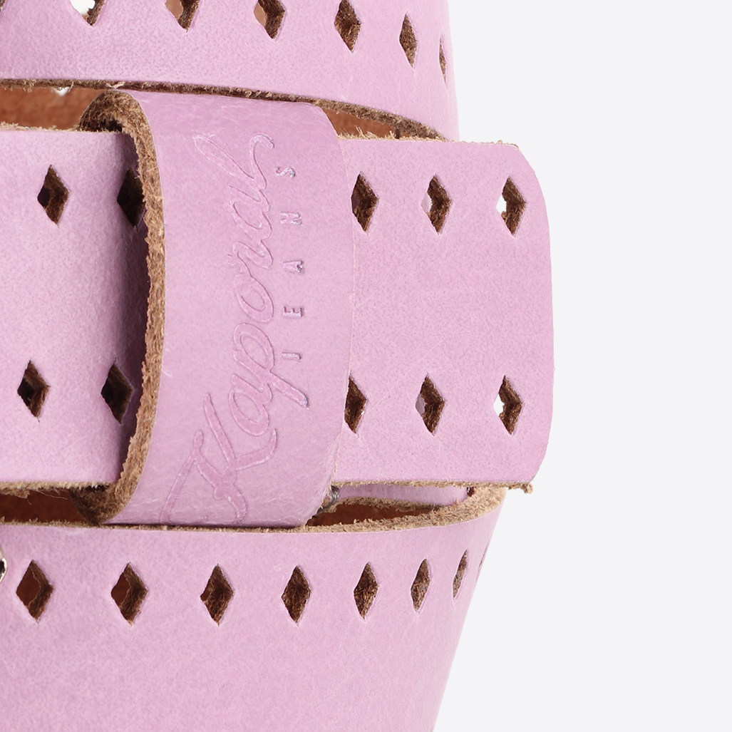 HOELA  Ceinture Femme en cuir mauve ajouré
