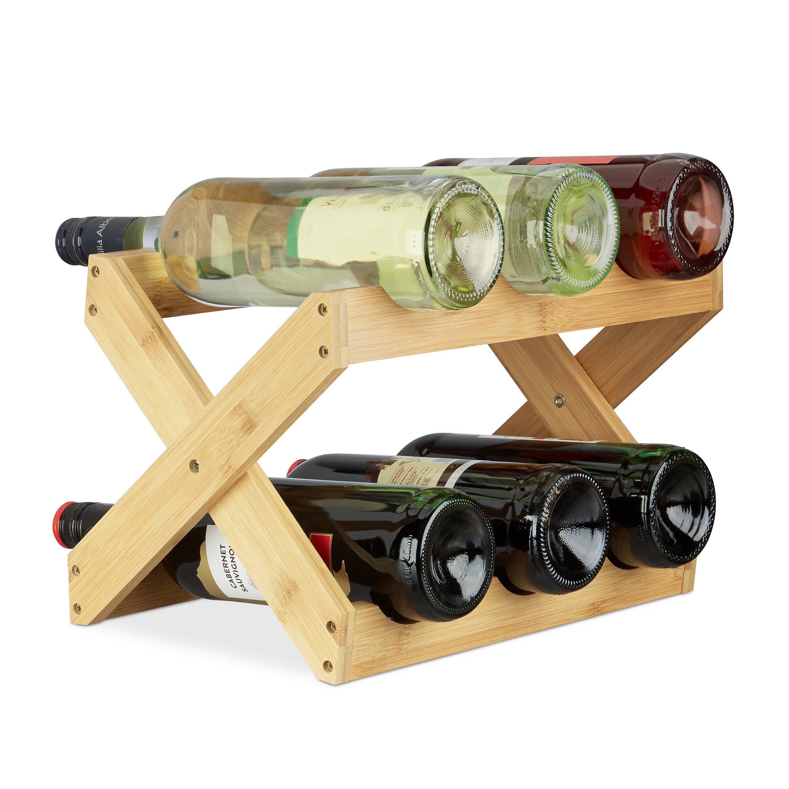 relaxdays Weinregal Weinregal Bambus