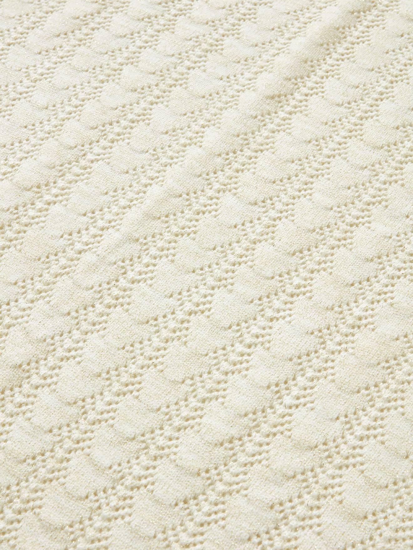 Vertbaudet Baby Decke mit Pointelle-Muster, Glanzgarn - wollweiß