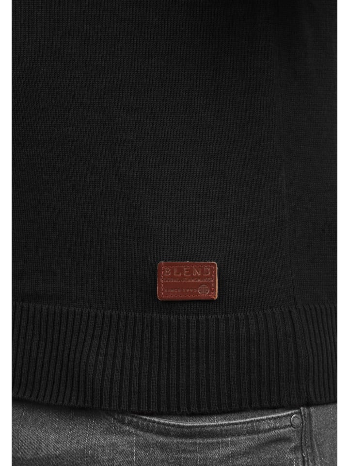 BLEND Strickpullover BHLasse 20703348ME Strickpulli mit aufgestickten Ellenbogenpatches in Schwarz günstig kaufen