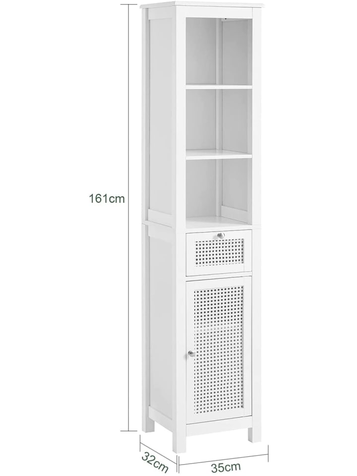 SoBuy Badezimmer-Hochschrank in Weiß - (B)35 x (H)161 x (T)32cm günstig kaufen onesize