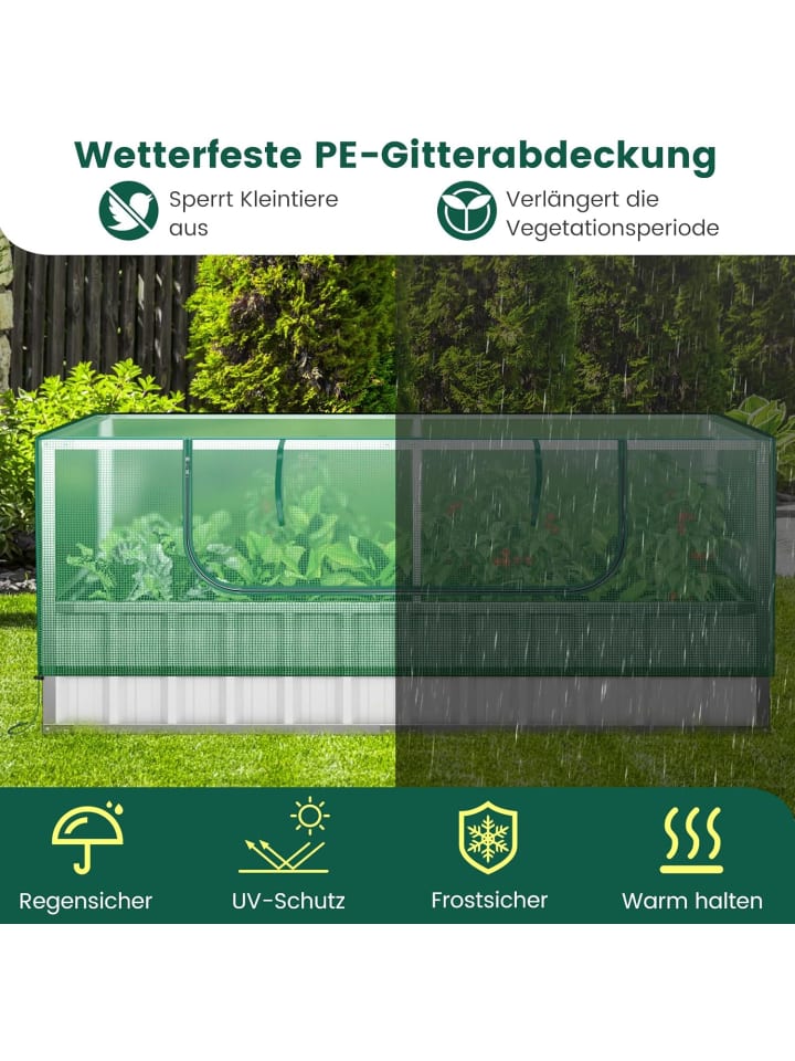COSTWAY Hochbeet mit Gewächshau 2 in 1 in Grün günstig kaufen onesize