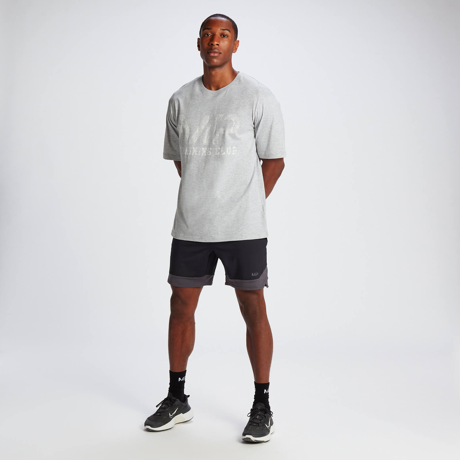 T-shirt en coton oversize MP Tempo pour hommes – Orage chiné