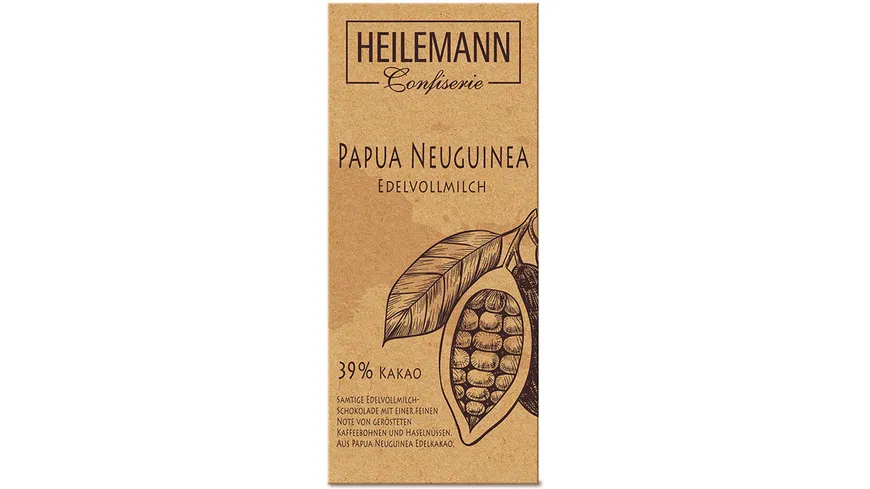 Heilemann Schokolade Edelvollmilch Papa Neuguinea 80 g