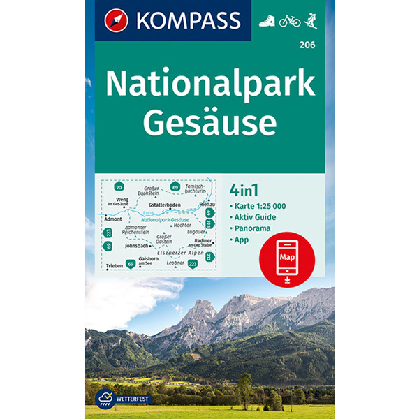 KOMPASS WANDERKARTE 206 NATIONALPARK GESÄUSE 1:25000
