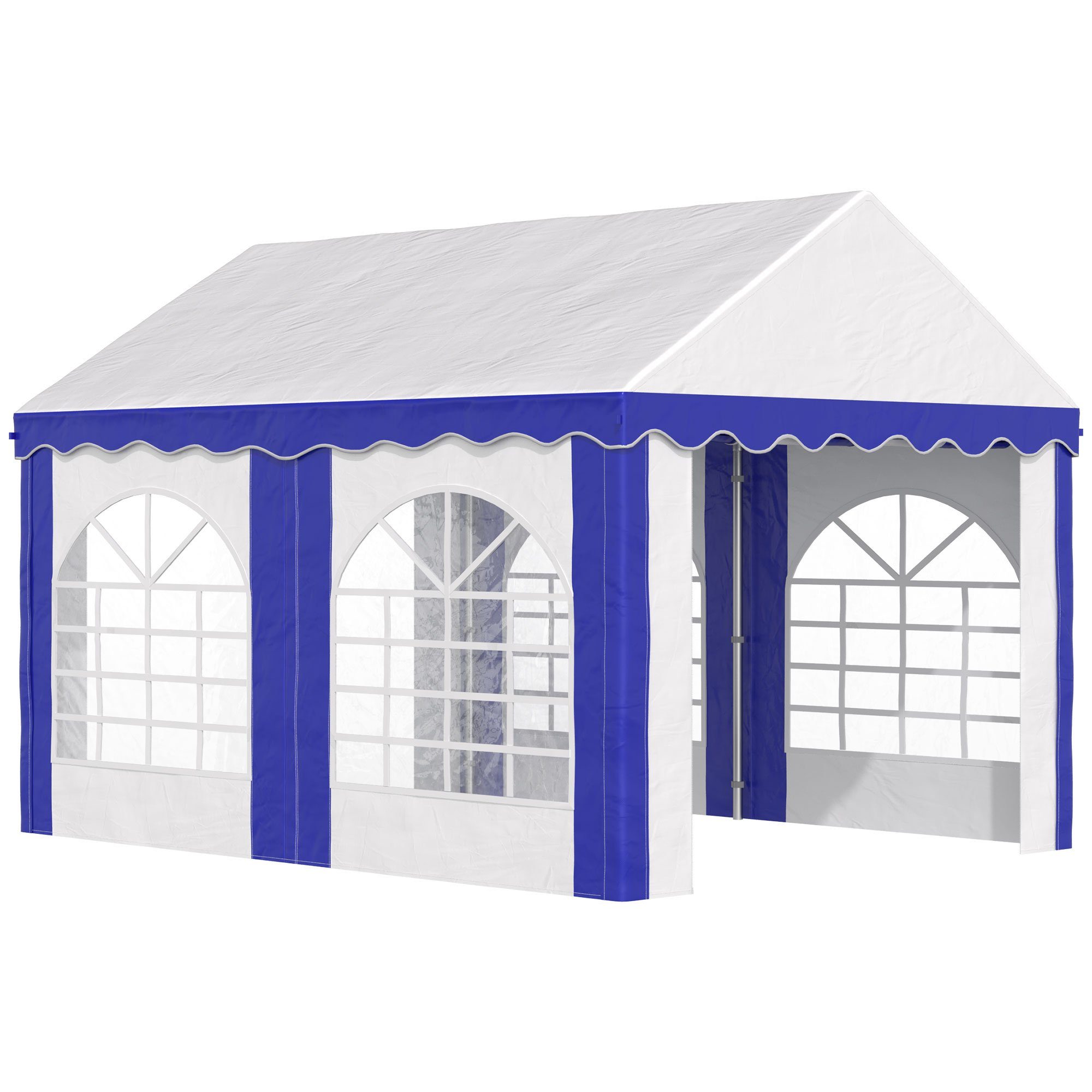 Outsunny Pavillon abnehmbare Seitenwände, Stahl+Kunststoff, mit 3 Seitenteilen, (Set, Party-Zelt), BxT: 400x295 cm