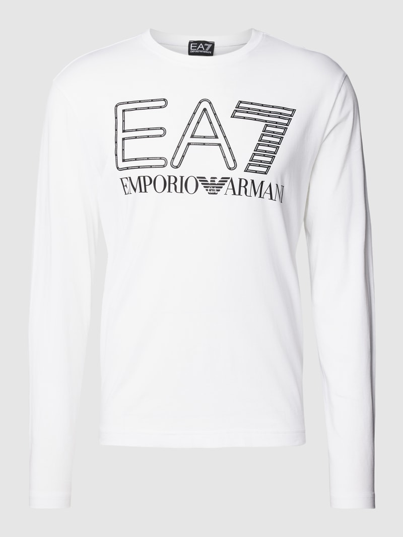Longsleeve mit Label- und Logo-Print in weiß