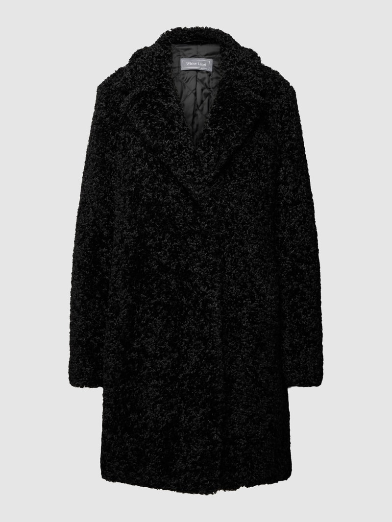 Mantel aus Teddyfell in schwarz