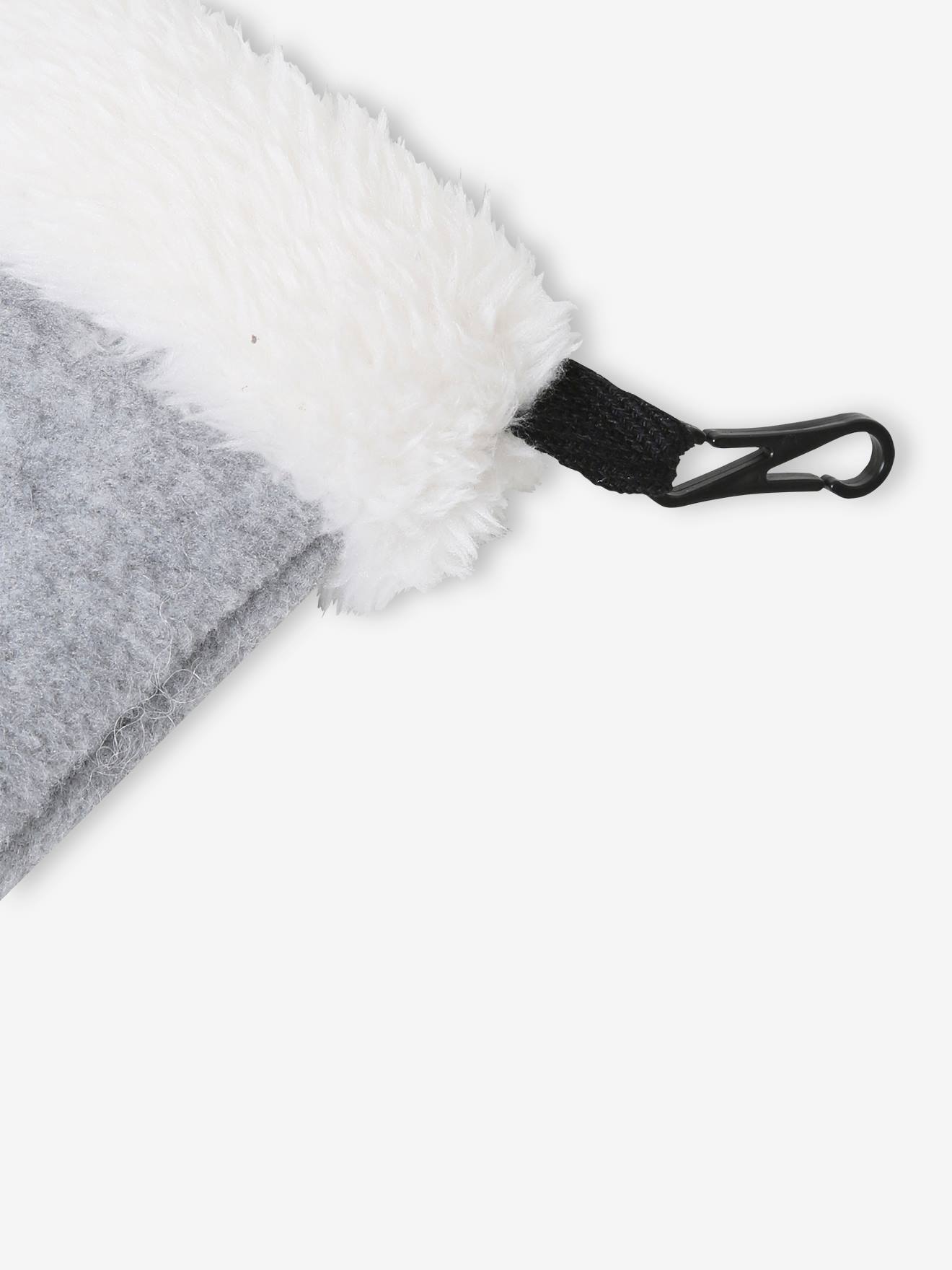 Vertbaudet Baby Strick-Set: Mütze, Rundschal & Fäustlinge, Bär - hellgrau