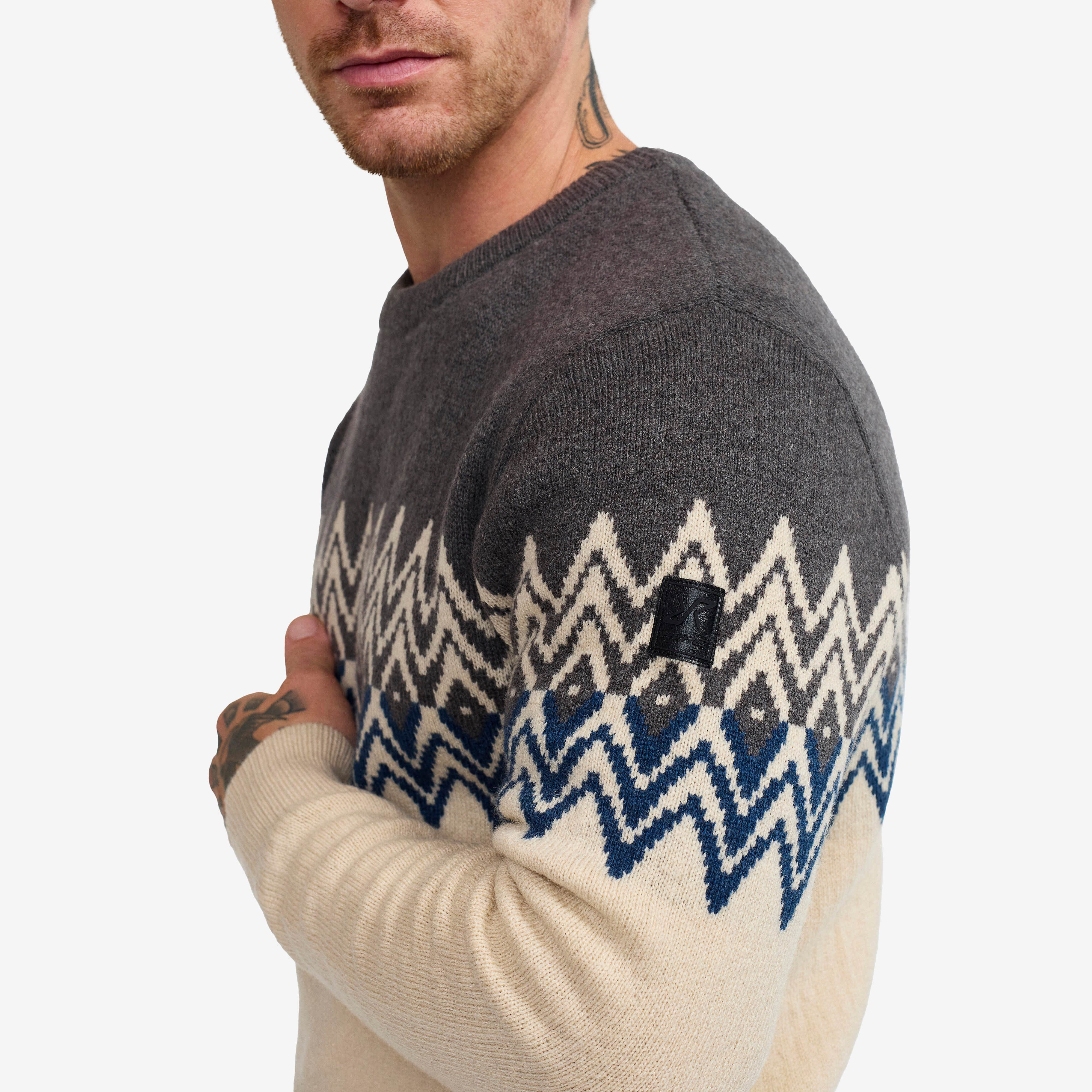 Heavy Knit Sweater Homme Oatmeal