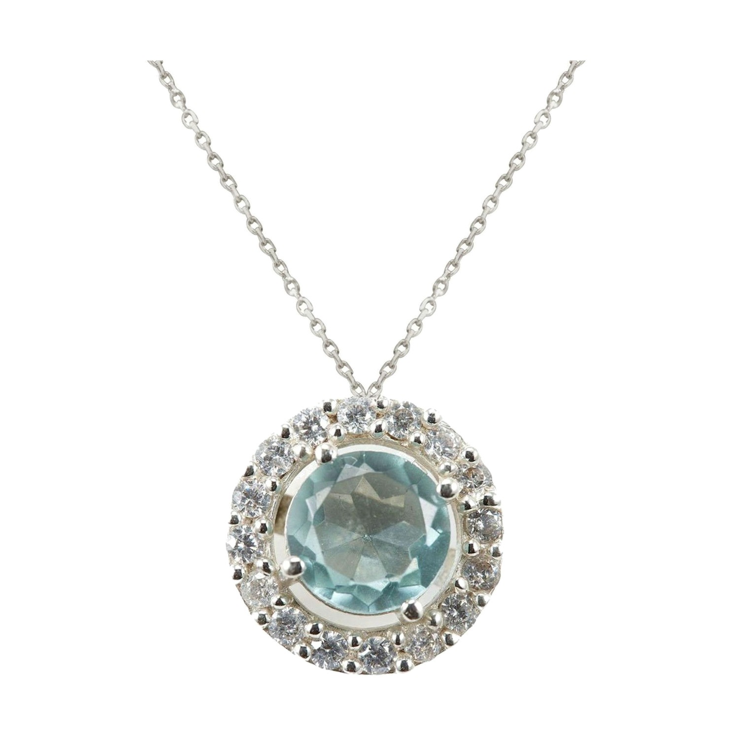 Kette mit Anhänger 'Aquamarin Quarz'