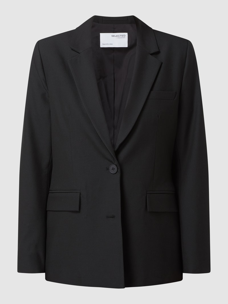 Blazer aus Viskosemischung Modell 'Feliana' in schwarz