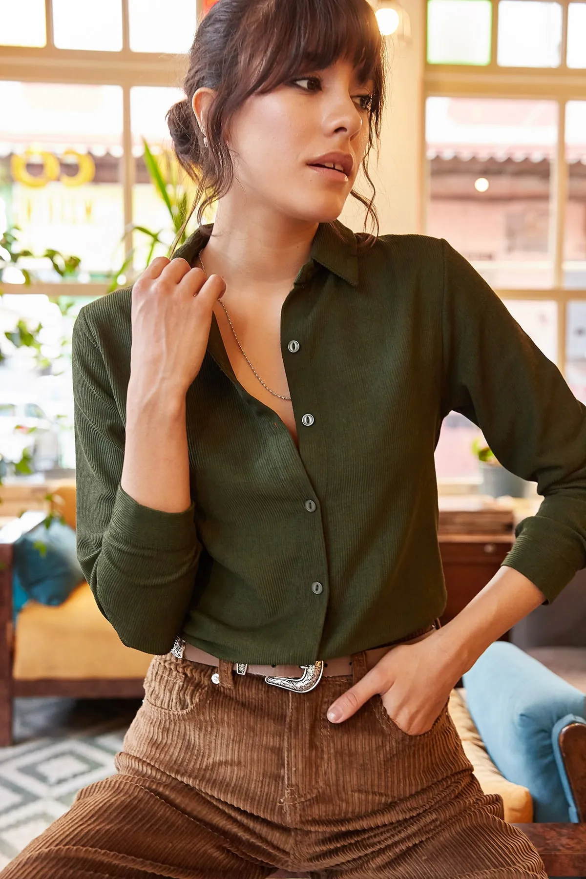 Olalook  Hemd - Khaki - Regular Fit