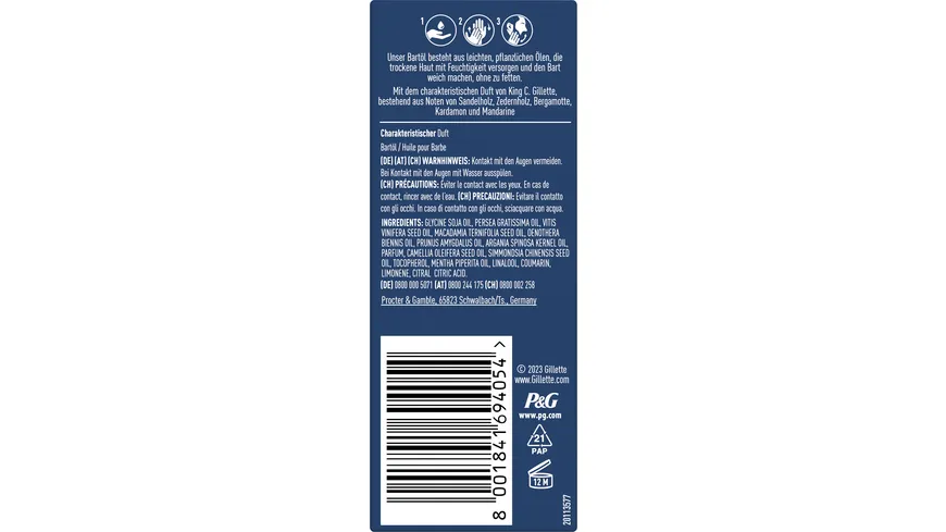 Gillette Bartpflege King C. Bartöl 30ml 30 ml
