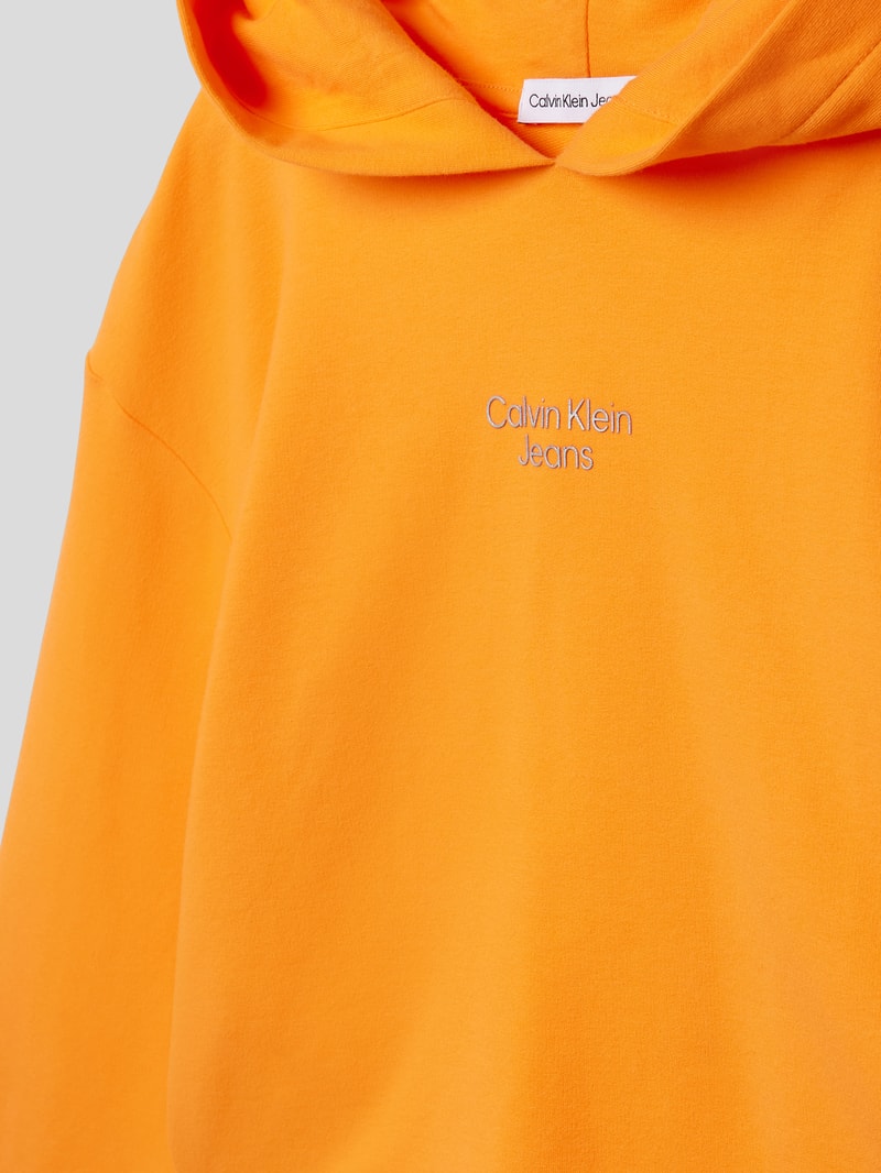 Hoodie mit Label-Detail in orange