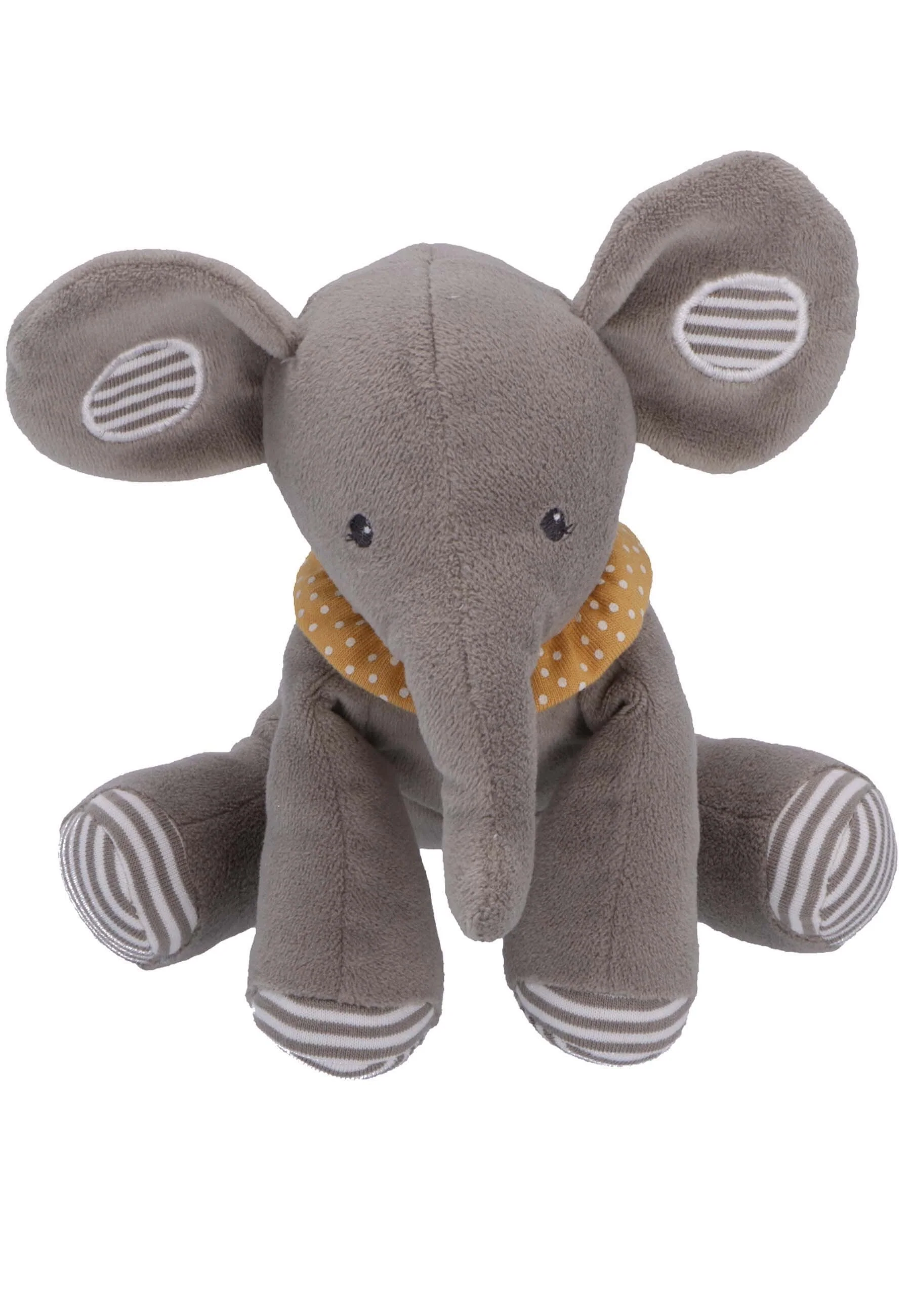 Spieltier Elefant Eddy mit Rassel, Grau