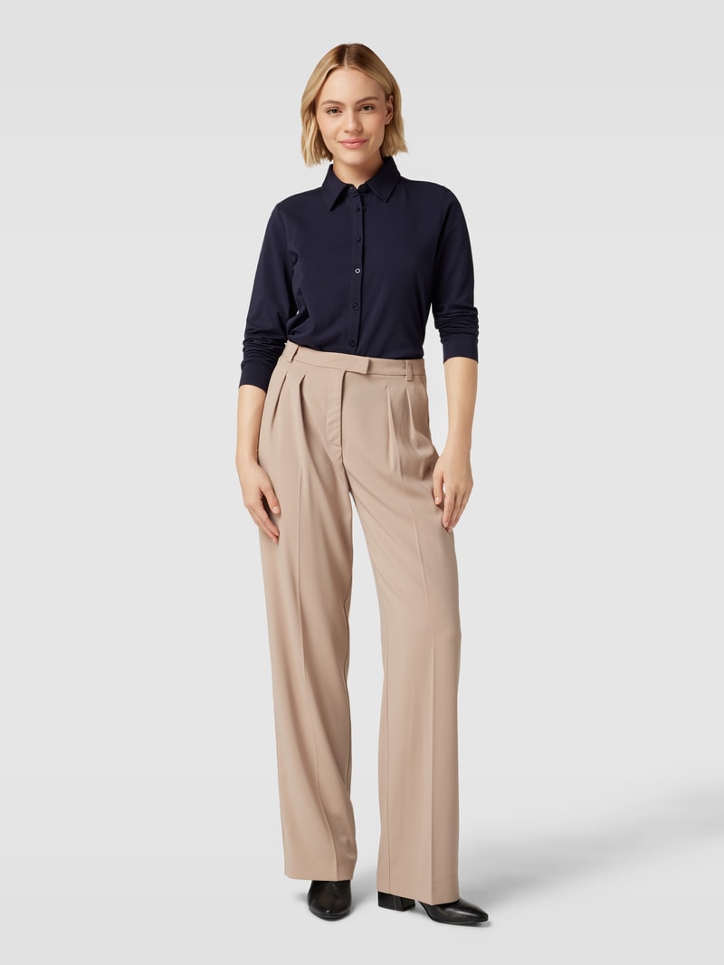 Hemdbluse mit Allover-Muster in marineblau
