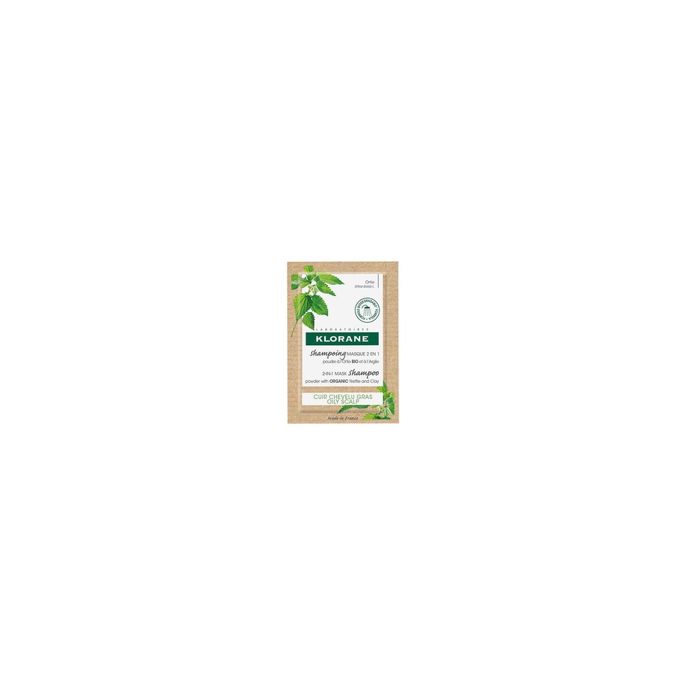 Klorane Ortie Masque lavant 2 en 1 poudre 8 sach ets 3gr Soins solide