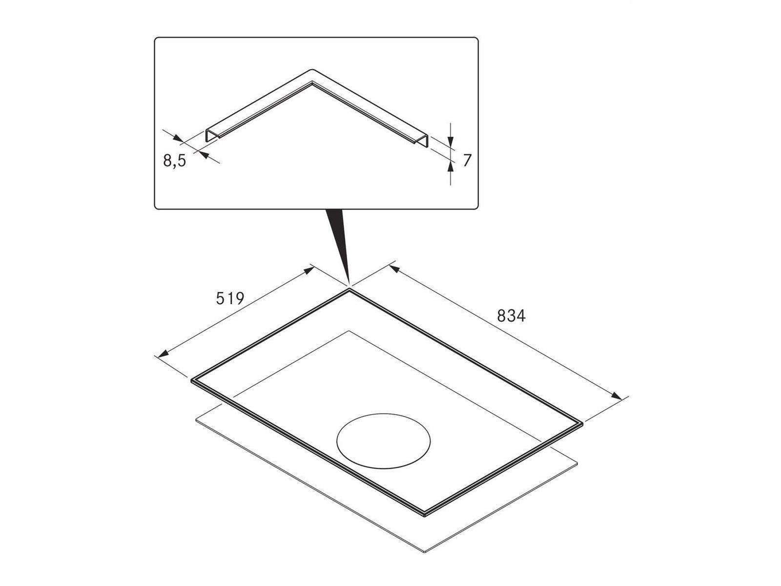 Bora Montagezubehör Dunstabzugshaube Kochfeldrahmen BKR830 für Breite 830mm