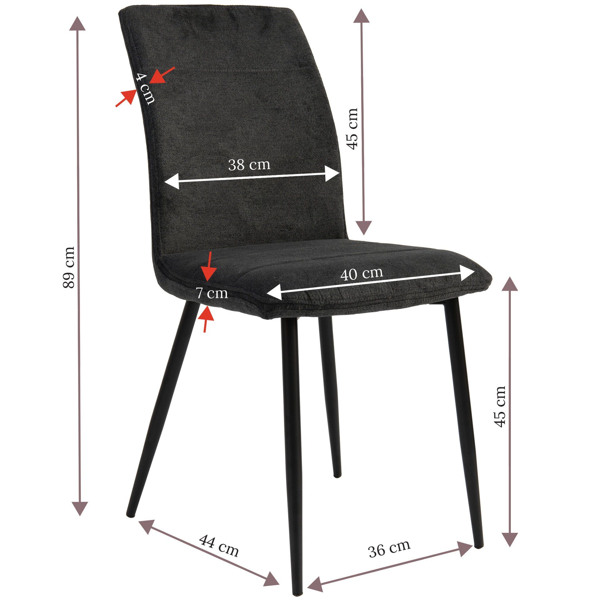 TRISENS Polsterstuhl Mora (einzeln oder im 2er, 3er, 4er Set, 1 St), gepolsterte Essstühle mit Stoffbezug in 4 trendigen Farbvarianten