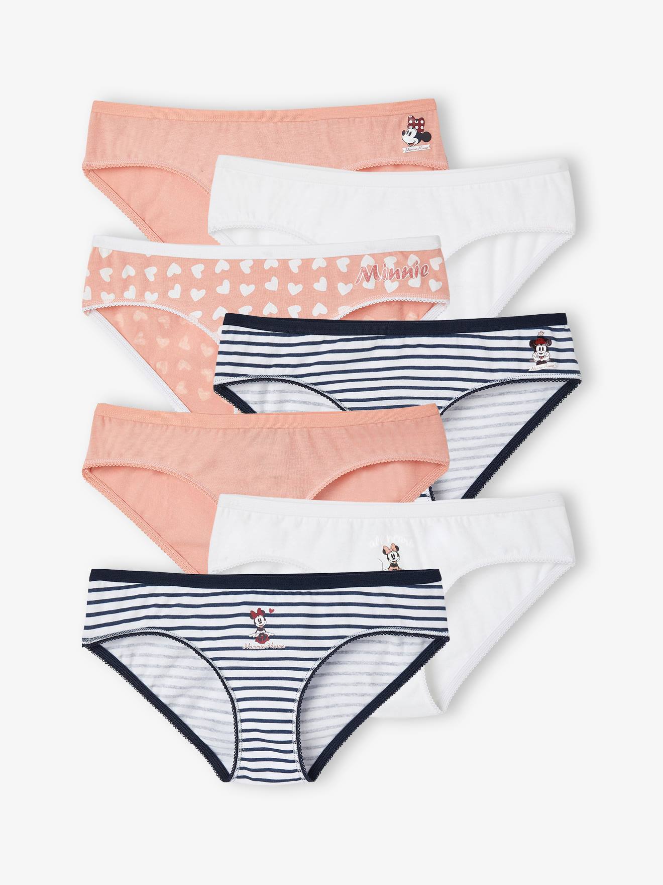 Lot de 7 culottes fille DS® Minnie rayé marine