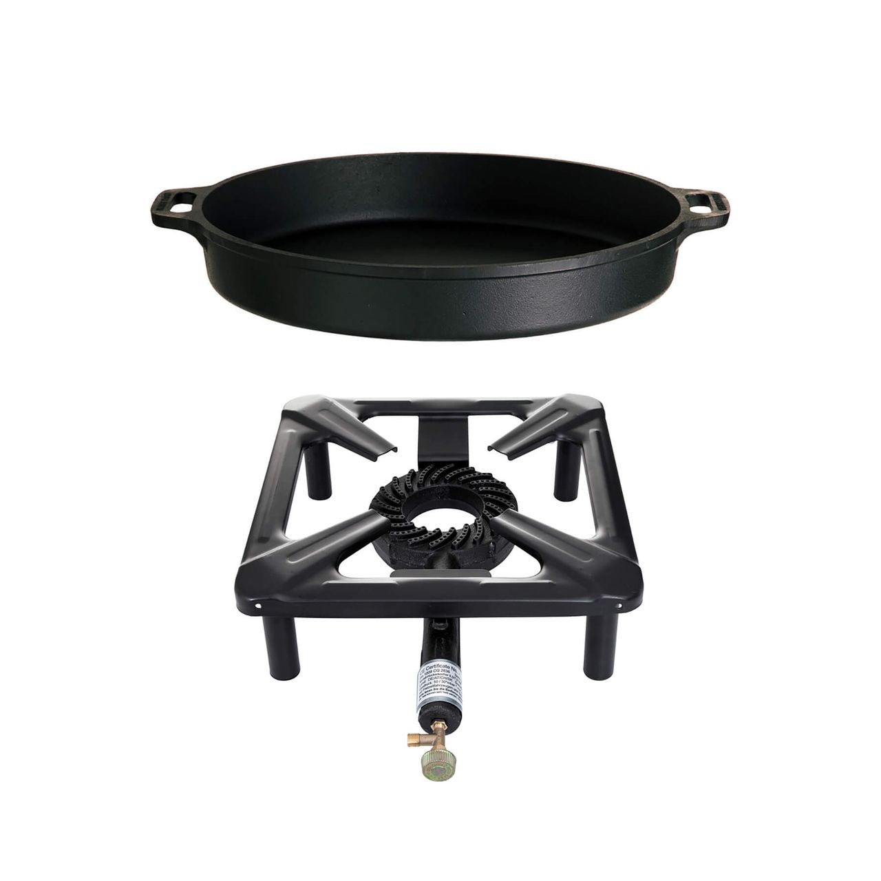 Allgrill Hockerkocher ohne Zündsicherung   Gusseisenpfanne 40 cm